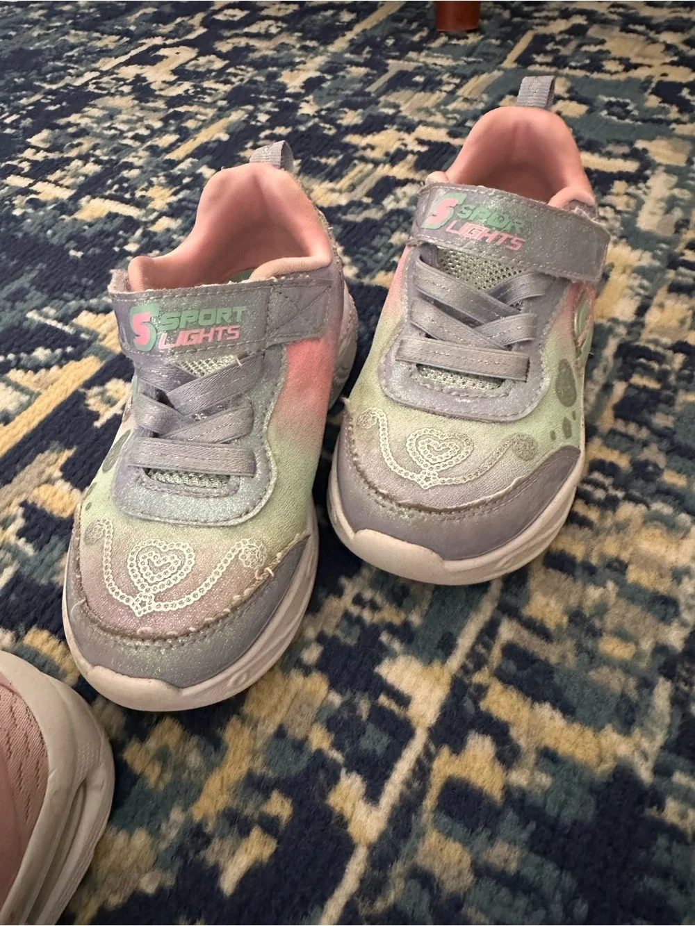 Skechers Kids Pink Hook-and-Loop Athletic Sneakers